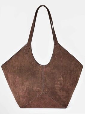 Suede Slouchy Large Hang Bag Brown NWT